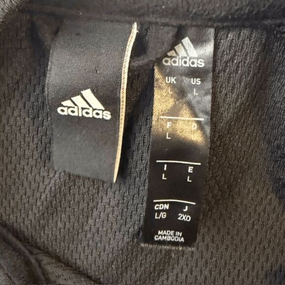 Adidas Men's Full Zip Mock Neck Track Jacket Black Size Large - Picture 6 of 10